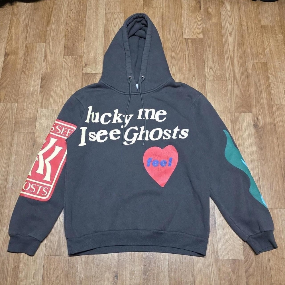 Kanye West Kid Cudi Camp Flog Gnaw Lucky Me I See Ghosts Hoodie Size Medium